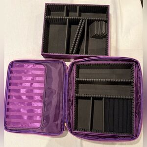 Joy Mangano Jewelry organizer Kit,  expandable with 2 trays in Black and Purple